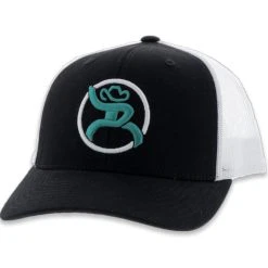 HOOey Roughy "Strap" - Black/White Hat
