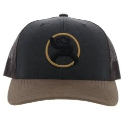 HOOey "Strap" Charcoal/ Brown W/Roughy Circle Patch Hat -HOOey Shop 4031T CHBR01