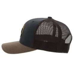 HOOey "Strap" Charcoal/ Brown W/Roughy Circle Patch Hat -HOOey Shop 4031T CHBR05