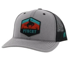 HOOey "Punchy" Patch, Grey/Black Hat