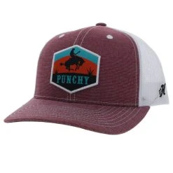 HOOey "Punchy" Maroon/White Hat