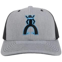 HOOey "Punchy" Embroidered Logo, Grey Hat -HOOey Shop 5028T GYBK01