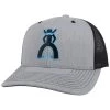 HOOey "Punchy" Embroidered Logo, Grey Hat -HOOey Shop 5028T GYBK02