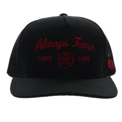 HOOey American Made "Lone Star" Always Texan Black /Red Trucker Hat -HOOey Shop LS019T BK01