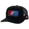 HOOey Wright Brothers Hat Black W/red & Blue Patch